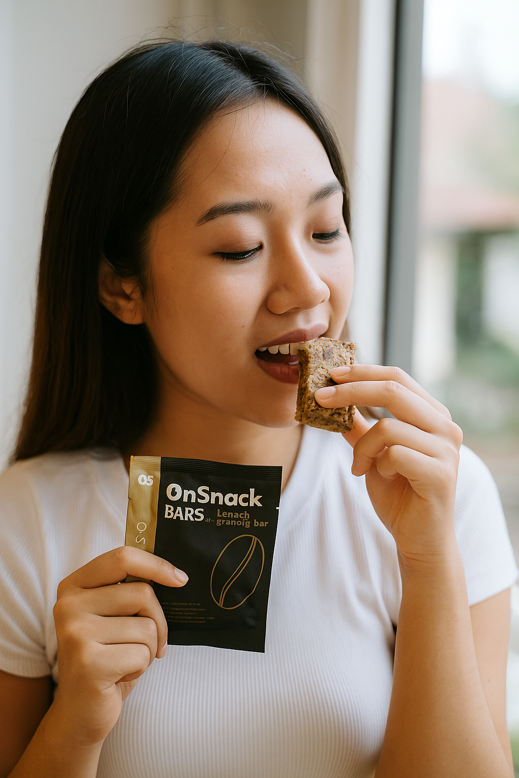 Active person holding OnSnack